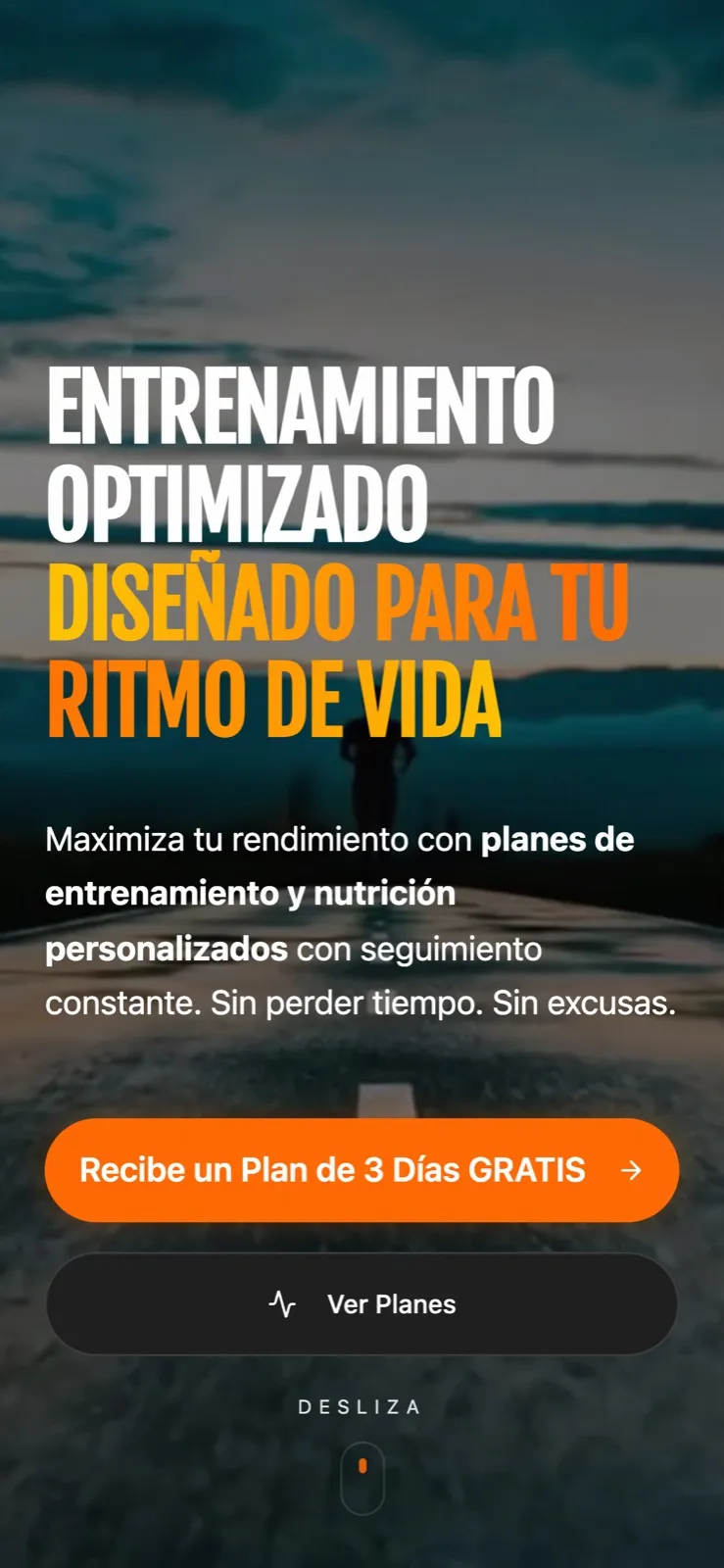 El mismo sitio de ActivaMente Fuerte visto en un teléfono